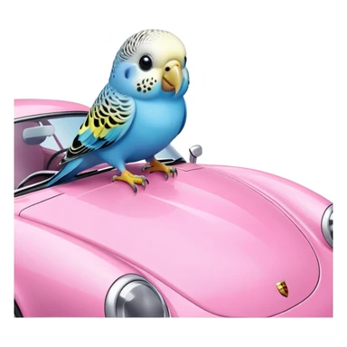 cutie budgie on pink porsche sticker