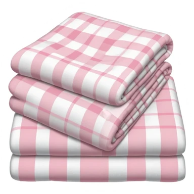 Plaid white and powder pink blanket folded sticker