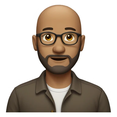 semi-bald, bearded, glassed, brown-eyed man sticker