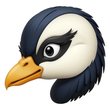 goose head that is emo with swoop of bangs over one eye sticker