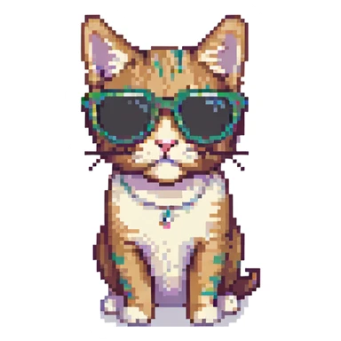 A cat wearing sunglasses sticker