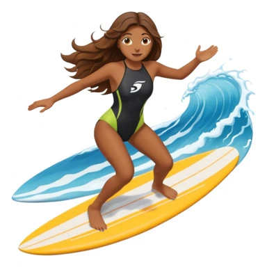 brown girl surfing on wtaer sticker