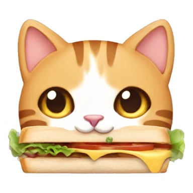 Cat eating a sandwich sticker
