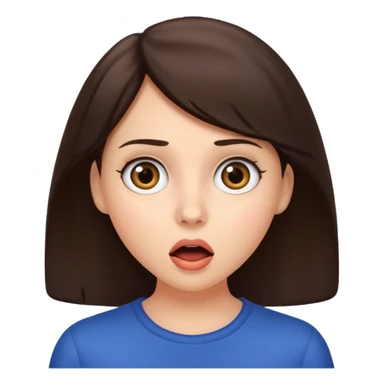 Brunette woman surprised  sticker