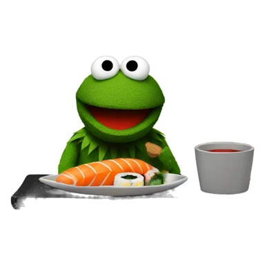 bert the muppet eating sushi sticker