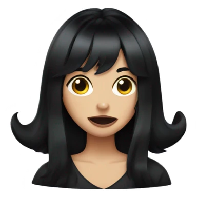 Teen witch with black hair sticking tongue sticker