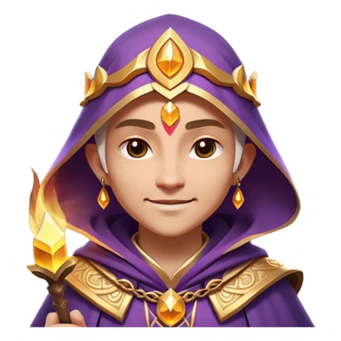 Clash of Clans aesthetic: Beautiful and Majestic Mage Portrait Emoji, Rendered in serene mystique with a gentle, confident smile and an aura of timeless magic, showcasing an elegantly robed figure with intricate arcane embellishments and softly closed eyes in natural skin tone, Simplified yet exquisitely endearing features, highly detailed, glowing with a soft, majestic mystical light, high shine, calm and profoundly wise, stylized with an air of timeless sorcery, soft glowing outline, capturing the essence of a majestic mage whose magical presence inspires epic quests! sticker