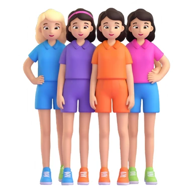 three girls standing in a group sticker