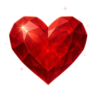 ruby heart, digital illustration sticker