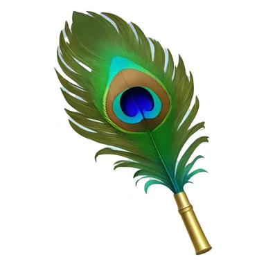 Peacock feather attached to flute sticker