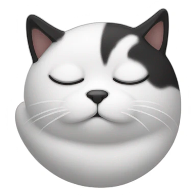 sleepy black-white cat sticker