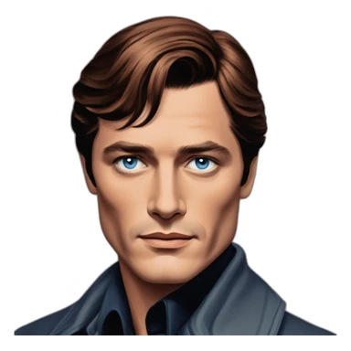 Alain delon young blue eyes neat gelled flat red hair noir detective sticker