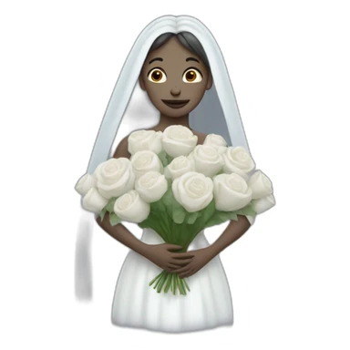 Wedding ghost woman carrying flowers sticker