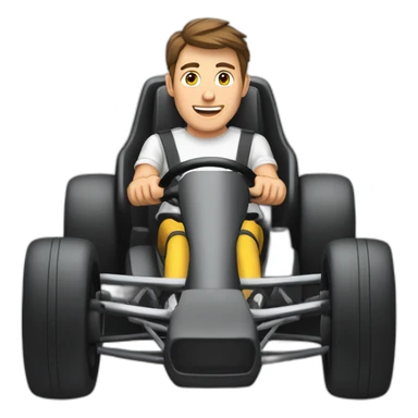 guy driving go karting sticker