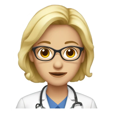 Una doctora rubia, de tez clara sticker