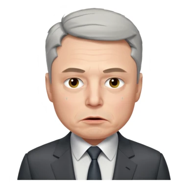 elon musk grumpy clearly offended by something with some small tears under his eyes sticker