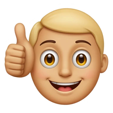 tums up with smiley face looking shock just the hand no face sticker