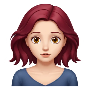 Beautiful long burgundy haired girl, shrugging shoulders sticker