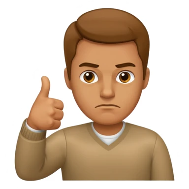 man giving a thumbs-down sticker