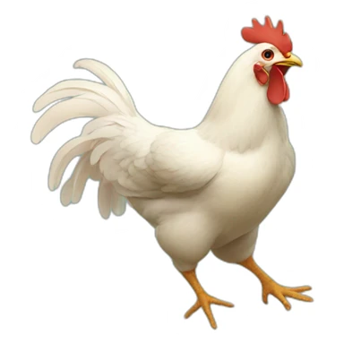 chicken flying while throwing eggs sticker