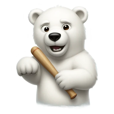 Polar bear with baseball bat sticker