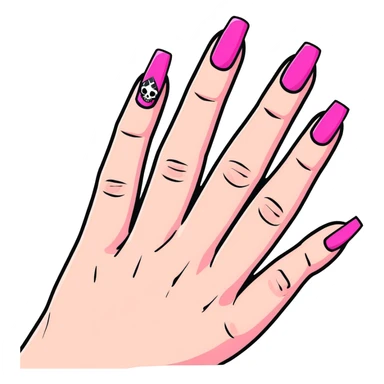 hand with pink gothic nails sticker