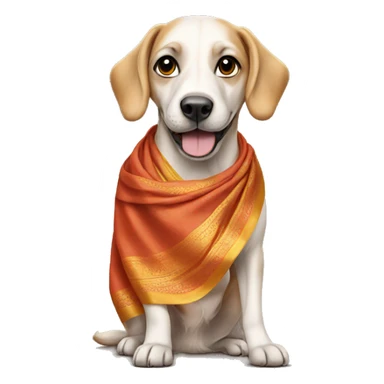 Dog wearing saree sticker