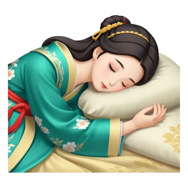 Beautiful girl sleeping in Hanfu sticker