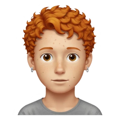 im short curly ginger haired young guy and also have earring on my left ear  sticker