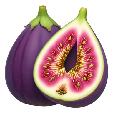 Please create a emoji of a single half of a fig with the internal seeds make it cute sticker