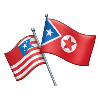 About a emoji flag hack combination with Puerto Rico + North Korea emoji flag combination flag hack as a flag sticker
