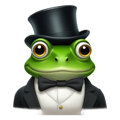 frog with top hat and monocle sticker
