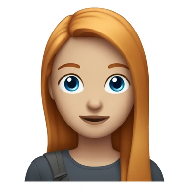 Girl with straight ginger hair and blue eyes sticker