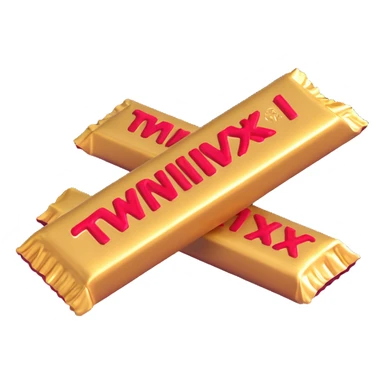 Twix candy bar with gold wrapper sticker