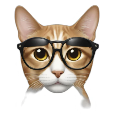 Cat in fashion glasses sticker