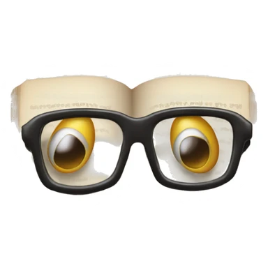 Comically large book with glasses sticker
