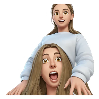 girls with long hair sticker