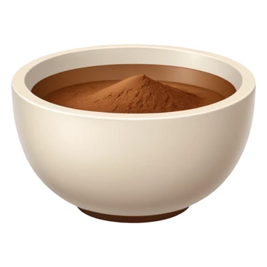 white bowl with a simple brown color inside, no liquid or gloss sticker