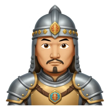 portrait of Genghis Khan in armor sticker