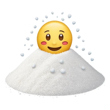 Happy emoji with salt pile sticker