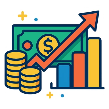 vibrant toon style finance concept sticker
