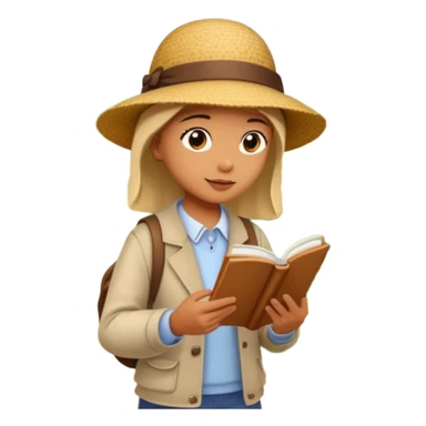 someone who's walking on a path and the person is reading a panel to learn about a flower sticker