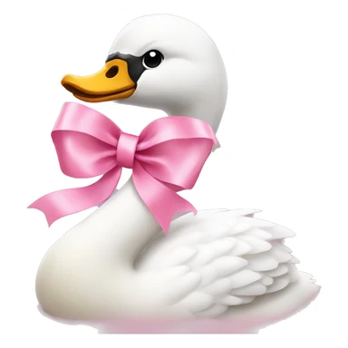 Swan with pink ribbon sticker
