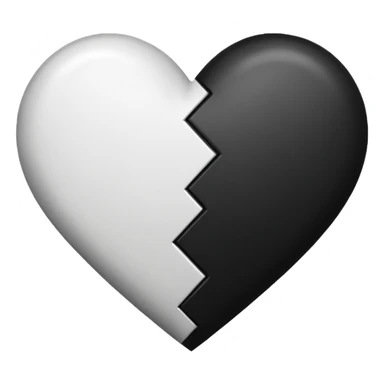 Black and white mix heart sticker