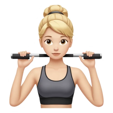 Cinematic Realistic pilates Girl Portrait, depicted with lifelike skin texture, subtle rosy undertones, and soft natural lighting that enhances the gentle contours of her face. Her intricately detailed golden blonde hair is elegantly styled in an updo, sticker