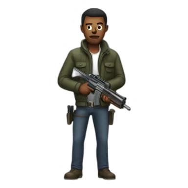 Men with a gun sticker