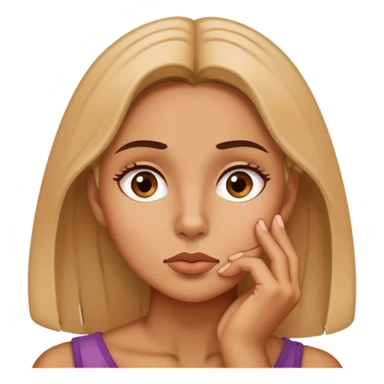 a woman scratching her chin and thinking sticker