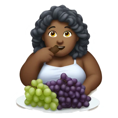 Fat girl eating grapes sticker