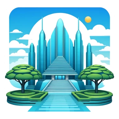 Utopian Futuristic Aesthetic Scenery Deco sticker