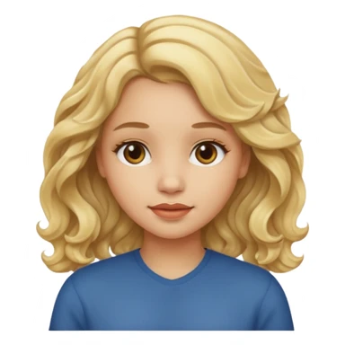 Girl with light skin blonde wavy hair sticker